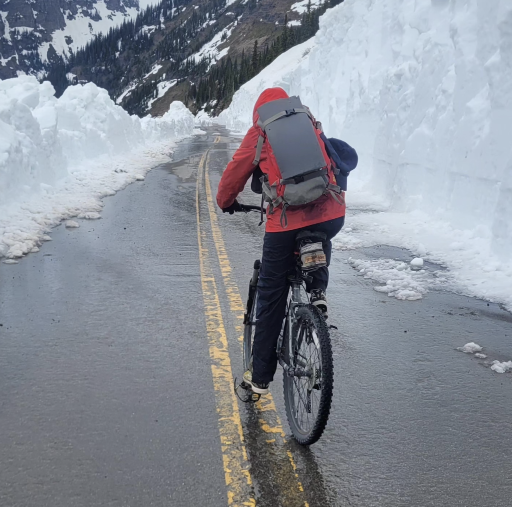 Biking Going To Sun Road - April 27, 2024